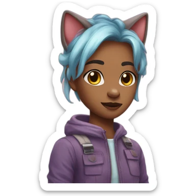 Kitty boy girl lake sticker