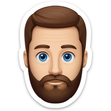 Yehuda Levi with blue eyes, brown hair beard sticker