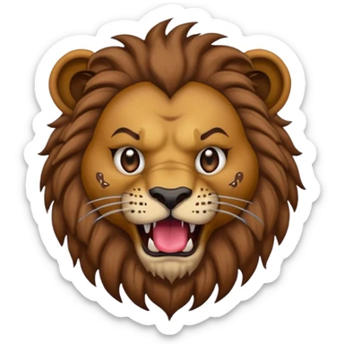 Make a MEAN EMOJI fusion 💩🦁 Growling with Tattoos on Face  sticker