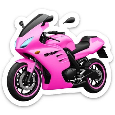 moto sportiva con scritta nera e solo avanti rosa fluorescente  sticker