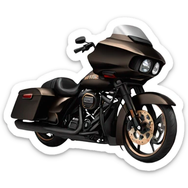 Black Harley Road glide with bronze wheels sticker