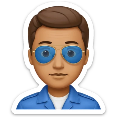 President macros ‘foshur’ wearing blue aviator sunglasses sticker