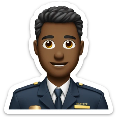 Airline Pilot with coffee on shirt sticker