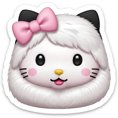 hello kitty with a black bow sticker