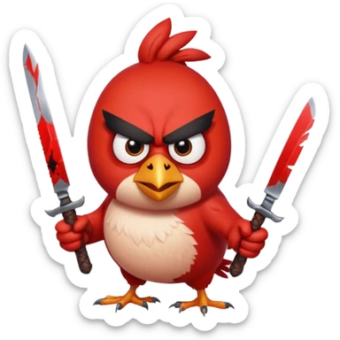 the killer angry bird red with knifes sticker