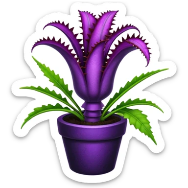 Black and purple Venus flytrap sticker