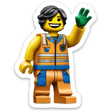 lego character waving sticker