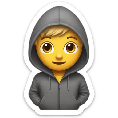 emoji  programmer with three legs in hoodie sticker