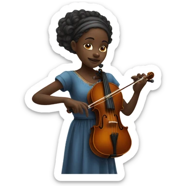 African girl playing violin sticker