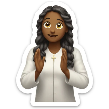 Girl praising god sticker
