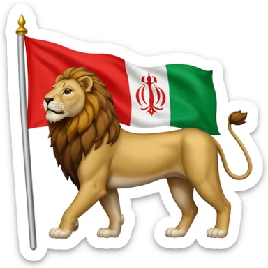 The persian flag with the lion sticker