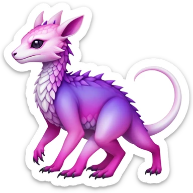  Cool Edgy Purple-pink-white-gradient ethereal badass Fionbri-Vernid-Trico-animal-creature full body  sticker