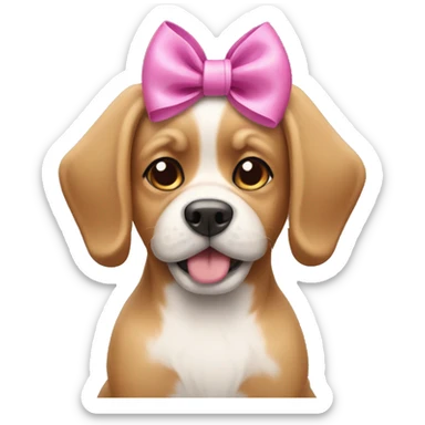dog with bows sticker