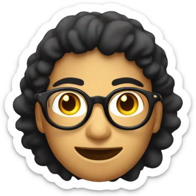 lentes para ver armazón negro redondos transparentes sticker