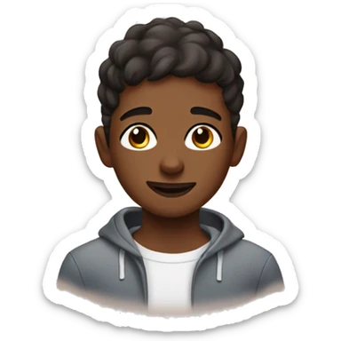 One brown skin boy doing skin care  sticker