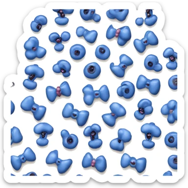 Blue Ribbon with Blueberry Emojis on it sticker