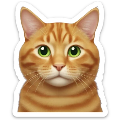 Green eyed ginger cat happy sticker