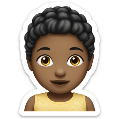 White girl toddler with black hair sticker