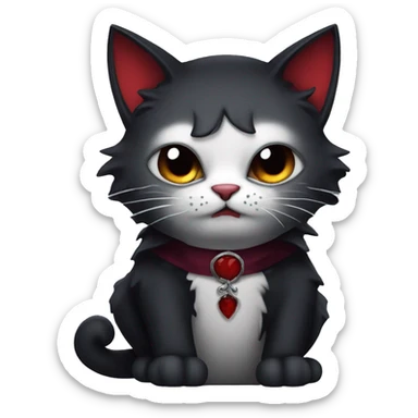vampire goth cat sticker