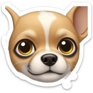 chihuahua negro ladrando sticker