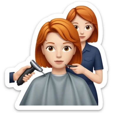 ginger woman getting haircut sticker