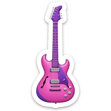 Dark pink/purple guitar with a cute little bow on it sticker