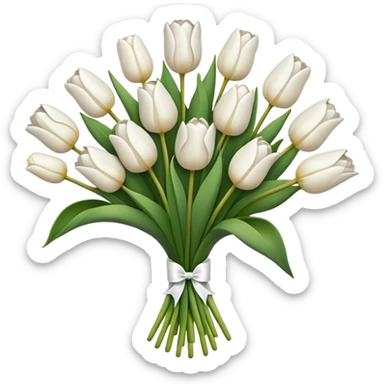 white tulip bouquet  sticker
