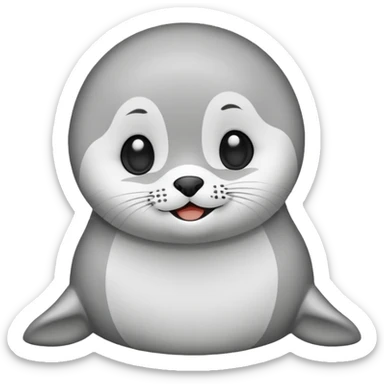 A cute chibi mascot seal character,
simple flat vector style,
black outline, white body,
forum emoji style,
minimal background, transparent background,
centered composition,
128x128 canvas,
no text, no watermark, sticker