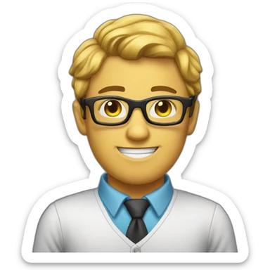 Nerd con cohete sticker