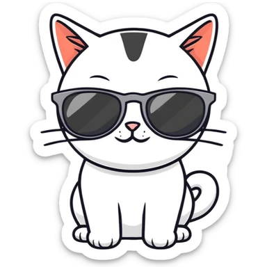 Cat with sunglasses sticker