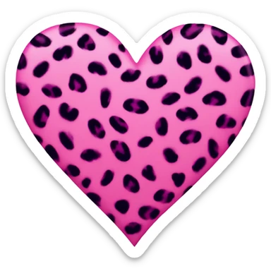 Pink leopard print heart sticker
