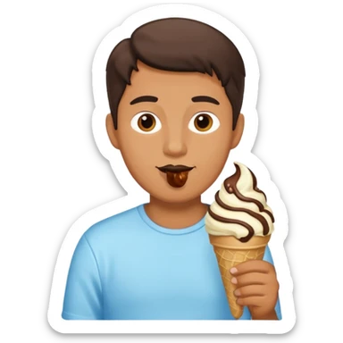 Uomo che mangia il gelato sticker