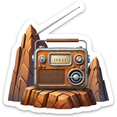 radio over a mountain sticker