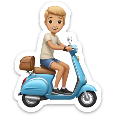 riding a scooter sticker