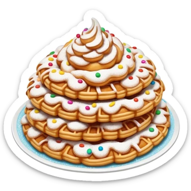 Funnel cake with powder sugar and sprinkles  sticker