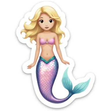 full body blonde light pink mermaid sticker