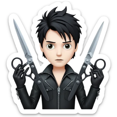 make an emoji about Edwawd scissorshand
 sticker