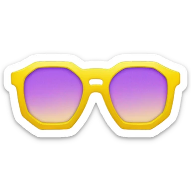 yellow glasses with glasses in the shape of a pentagonal star sticker