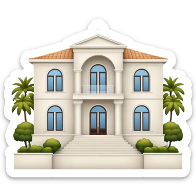 white 3 floor modern luxurious villa sticker