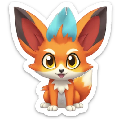 Fennekin-Quilava—Litten-Fakemon Full body sticker