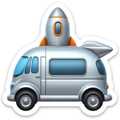  Flintstones futuristic rocket-powered tall robot moving van launch vehicle  sticker