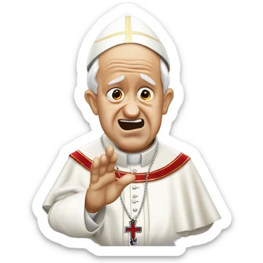 Pope Francis is crying sticker