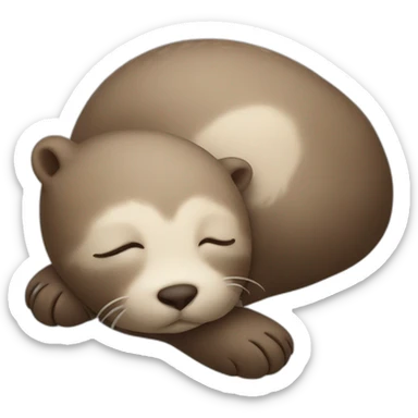 baby otter sleeping sticker