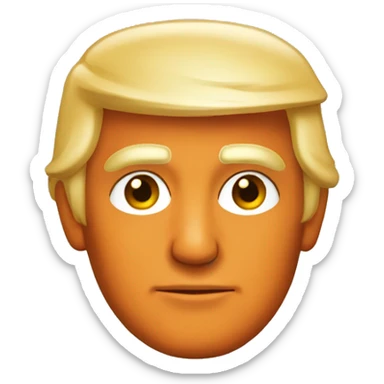 Donald Trump with orange concealer sticker