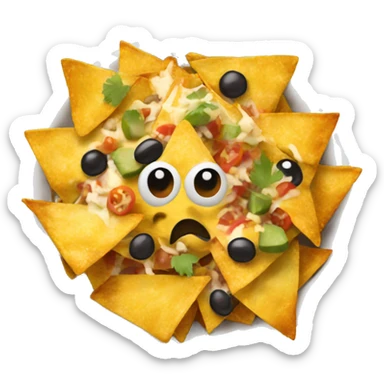 a bowl of loaded nachos sticker