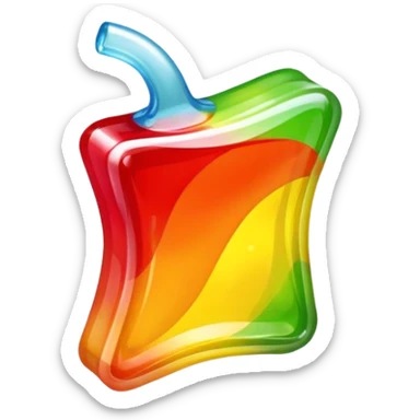 colorful shiny gusher gummy sticker