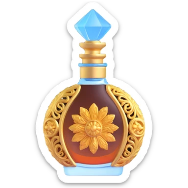 vintage AVON perfume bottle, ornate glass design from 1970s sticker