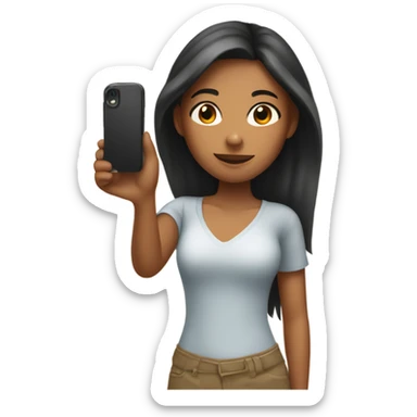 Girl with tan skin taking a selfie full body sticker