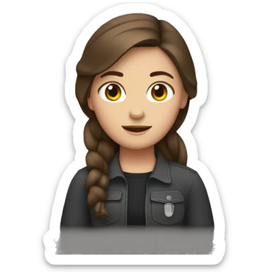 Brown haired girl with nail in tire sticker