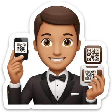 waiter qr tips  sticker